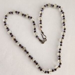 Delicate Purple And AB Crystal Beaded Necklace